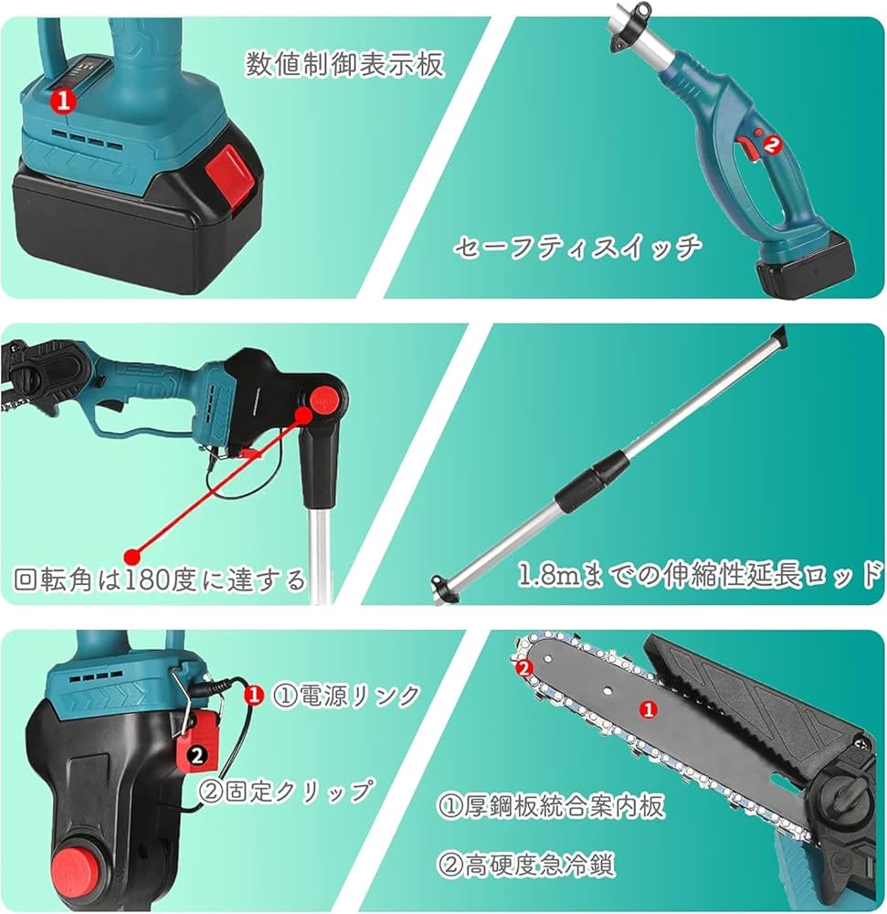 電動 チェーンソー のこぎり 充電式 6インチ 枝切り 説明書 楽天市場】チェーンソー 充電式 6インチ /8インチ 小型 電動